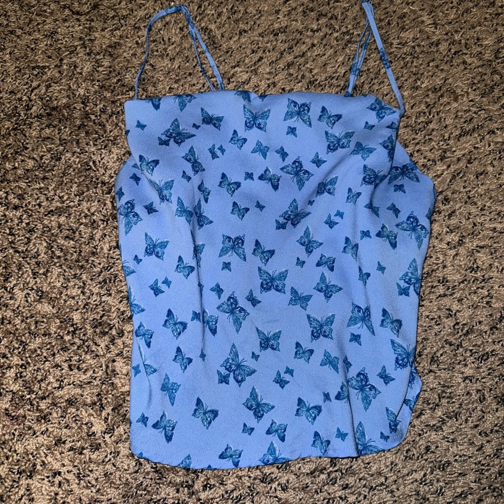 Rue21 blue butterfly tank